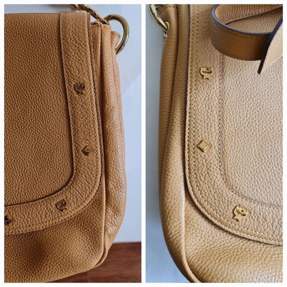 MCM 2 way Leather Shoulder Bag Mustard  Yellow - Picture 15 of 16